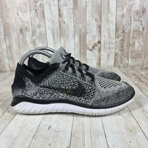 Nike Free RN Flyknit 2018‎ Women's Running Shoes Black Grey Volt Size 8.5